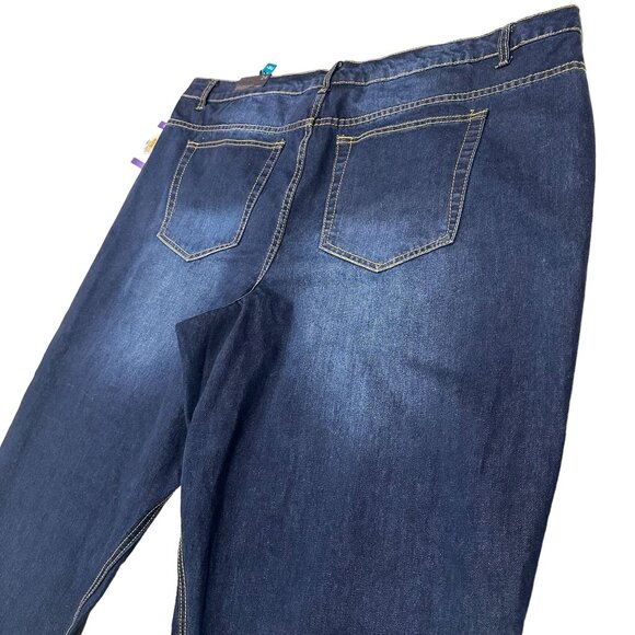 NWT Rue21 Womens 24 Jeans High Rise Ankle Straight Leg Dark Wash Raw Hem Plus - Picture 7 of 16